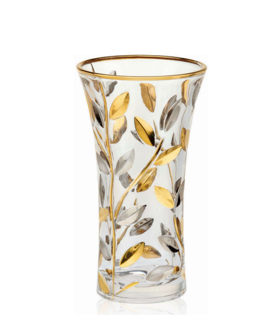 Vaso H 21,5 cm Oro-Platino Laurus