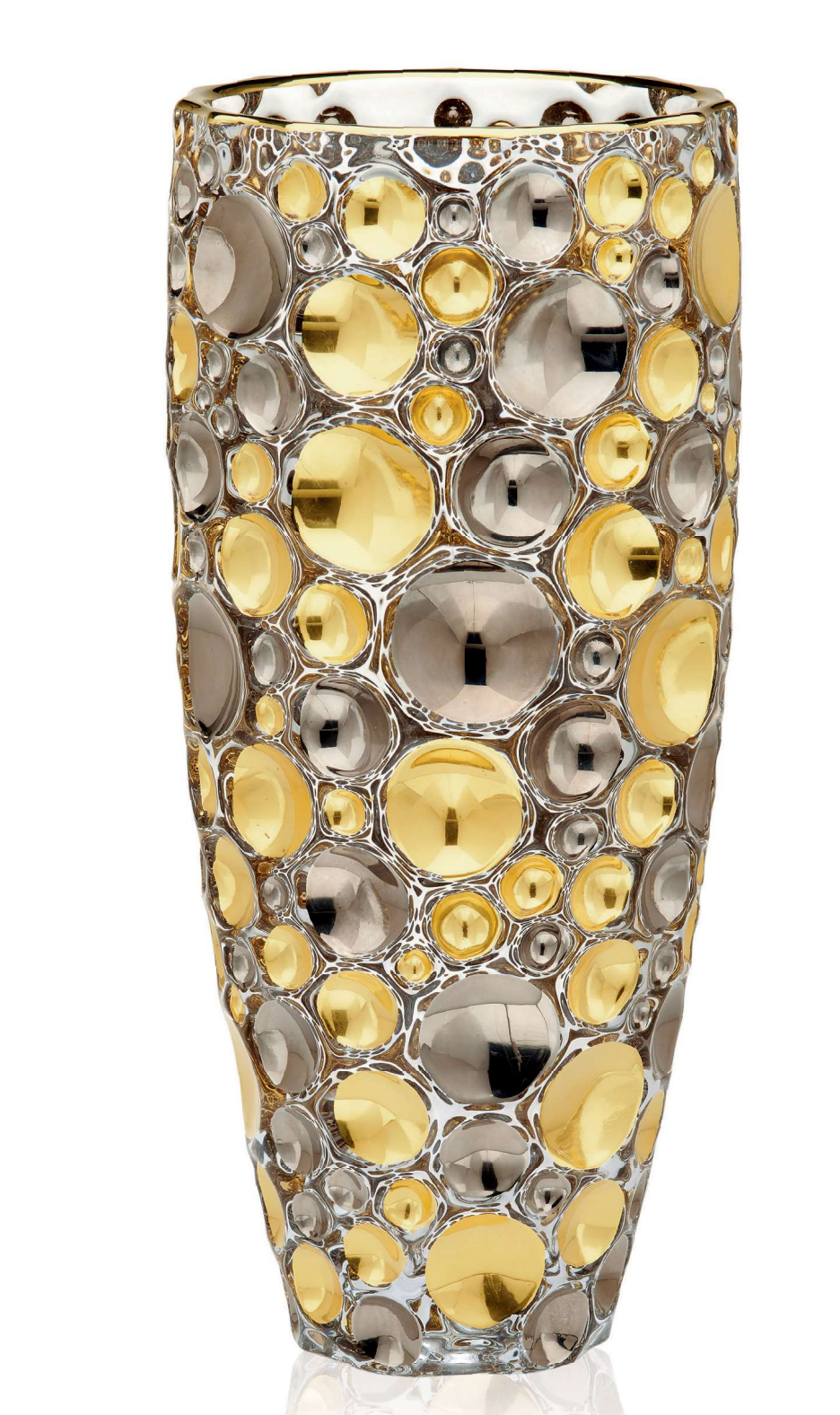 Vaso H 35,5 cm Oro-Platino Lisboa