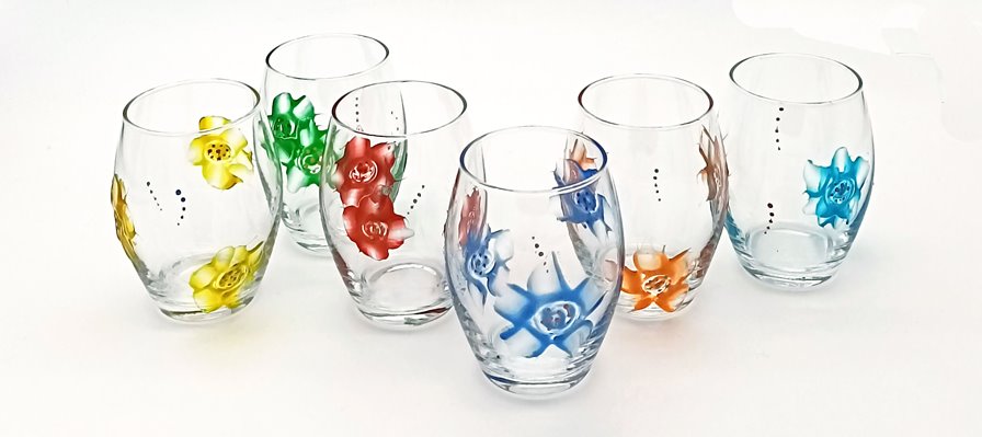 Set 6 bicchieri cl. 39 Serie Claire multicolore
