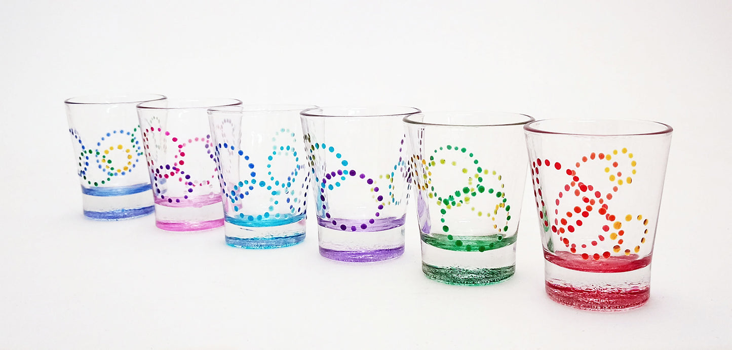 set 6 bicchierini liquore Serie Circle short shot