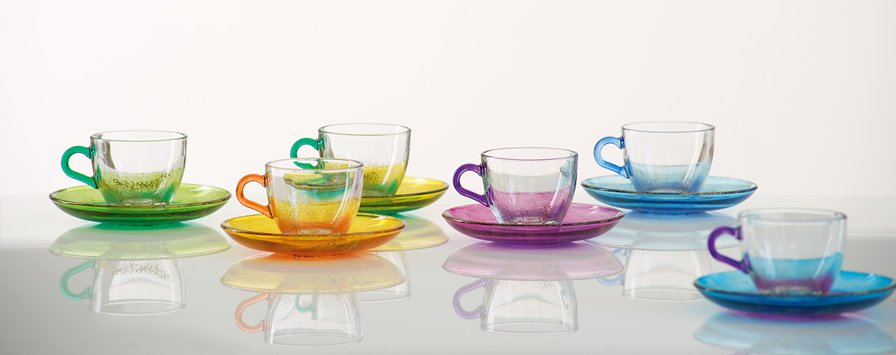 set 6 tazzine caffè Serie Shade Arcobaleno