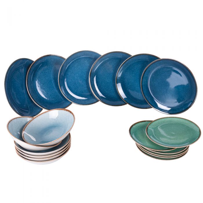Servizio piatti 18 pezzi in soft porcelain, Fiji
