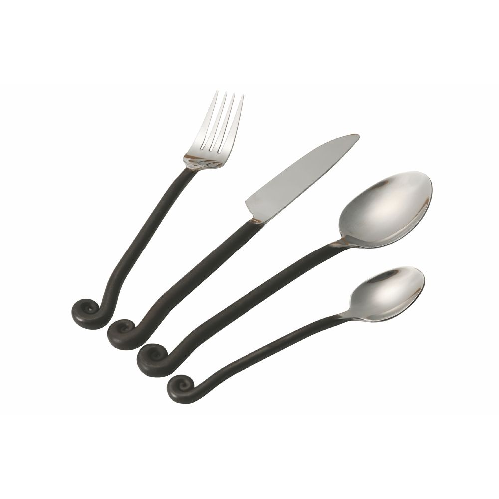 Set 24 posate in acciaio lucido, Black Materia