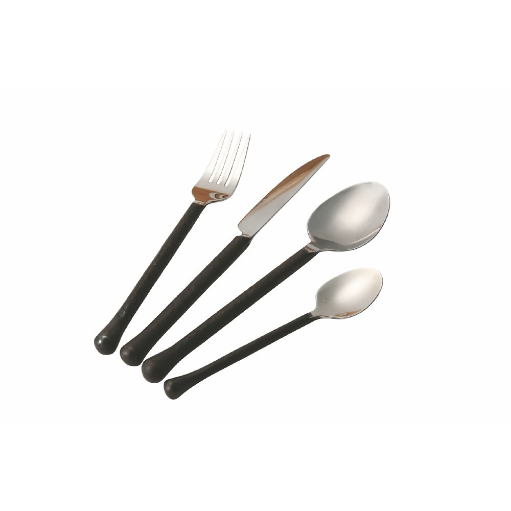 Set 24 posate in acciaio lucido, Black Materia