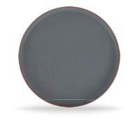 Piatto frutta in gres grigio con bordo effetto in terracotta  Serie Copenaghen