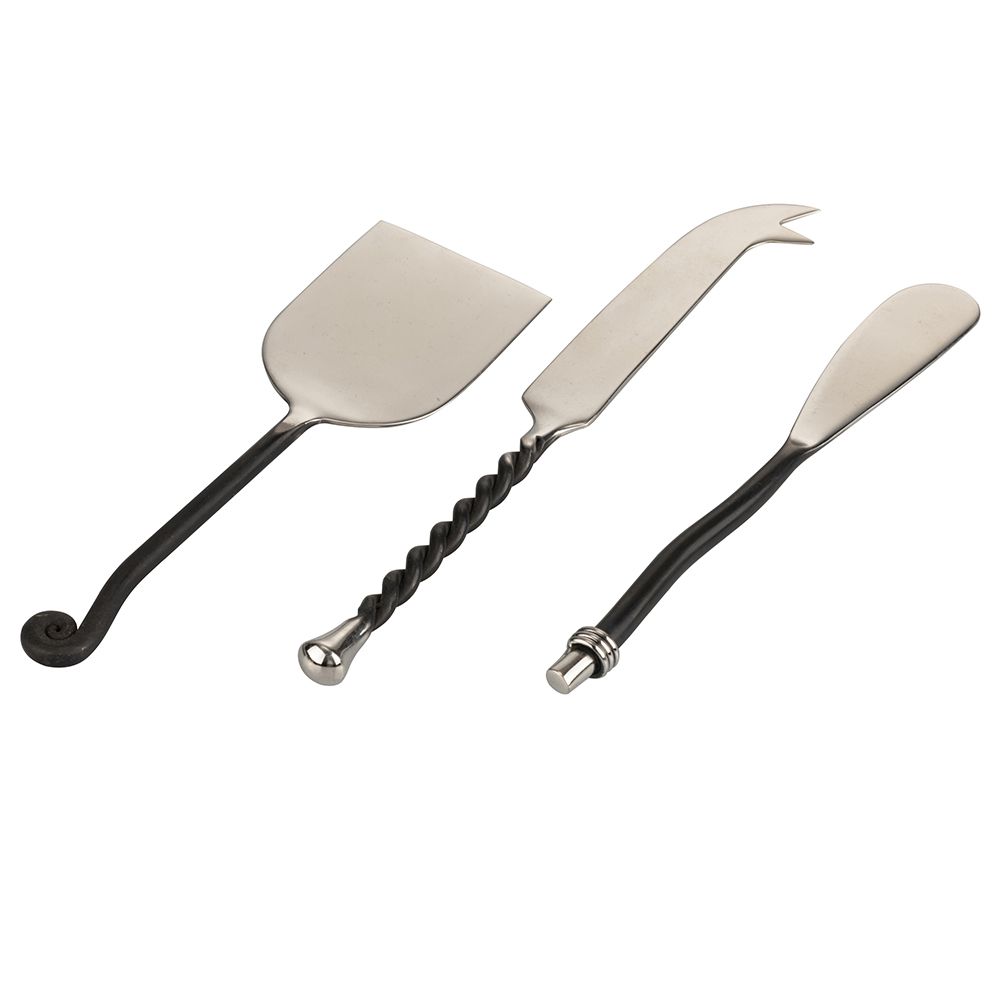 Set 3 coltelli formaggio in acciaio, Materia