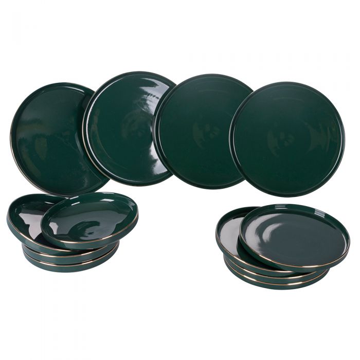 Servizio piatti 12 pezzi in porcellana Luxury Green
