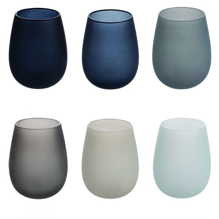 Set 6 bicchieri acqua 600 ml effetto frosted, Happy Hour Stones