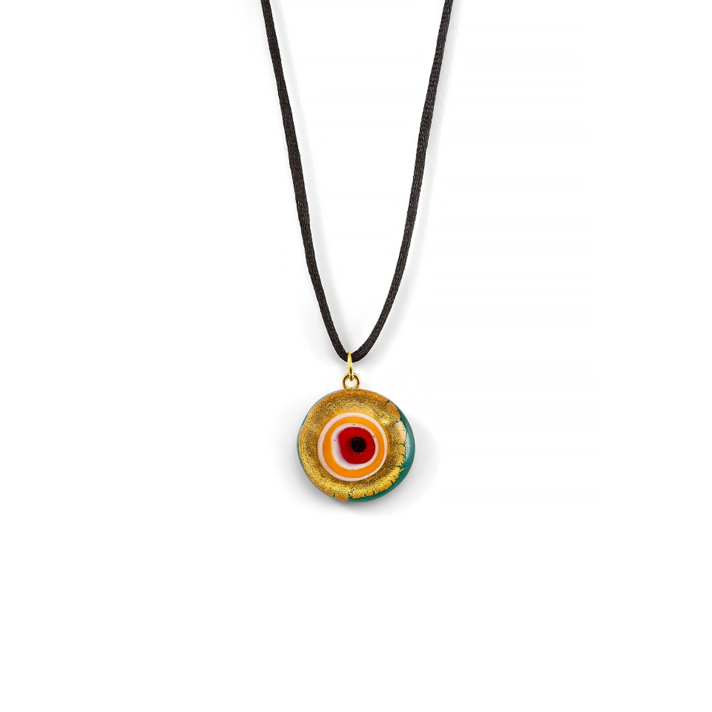 Collana pendente diametro 25mm Murrina Oro