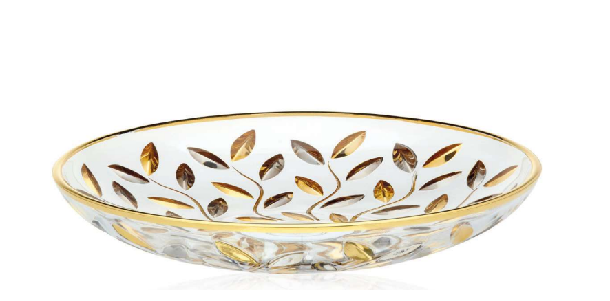 Centrotavola Oro-Platino Laurus D 33 cm