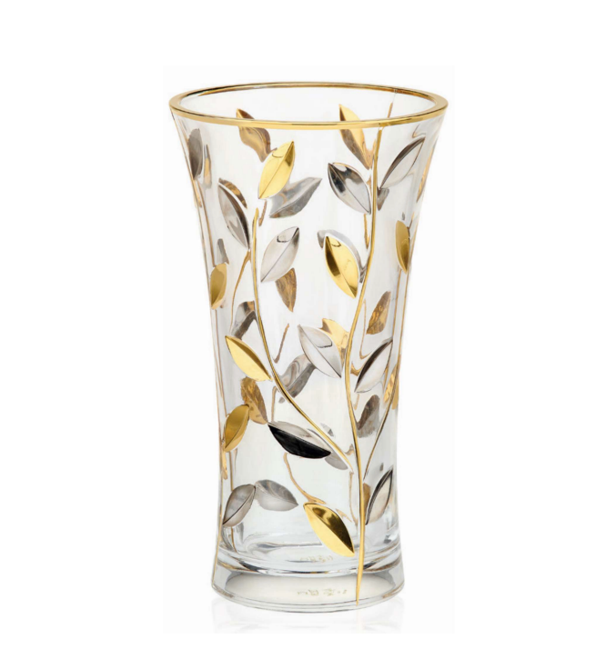 Vaso H 25 cm Oro-Platino Laurus