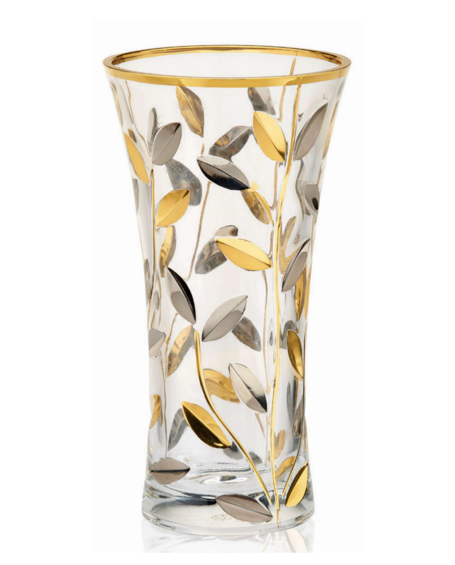 Vaso H 30 cm Oro-Platino Laurus