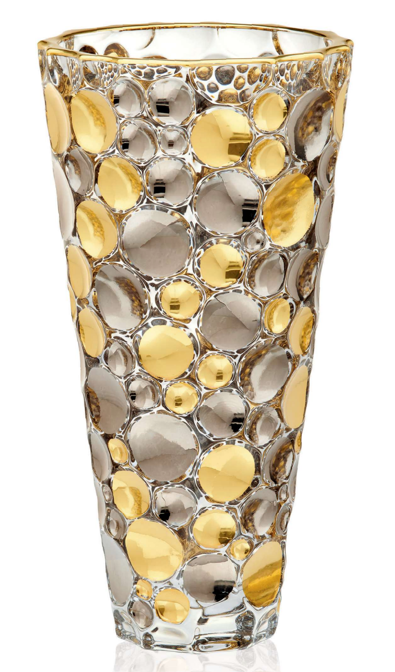 Vaso H 31 cm Oro-Platino Lisboa