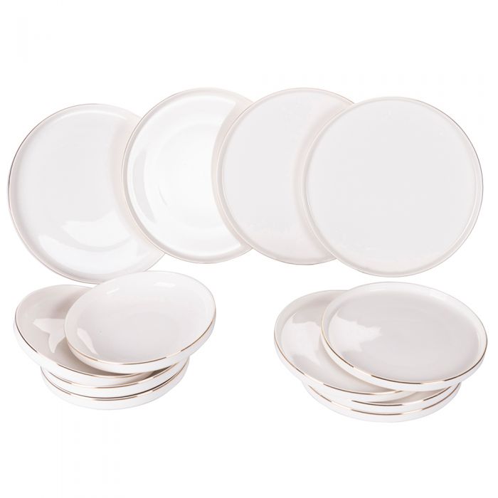 Servizio piatti 12 pezzi in porcellana Luxury White