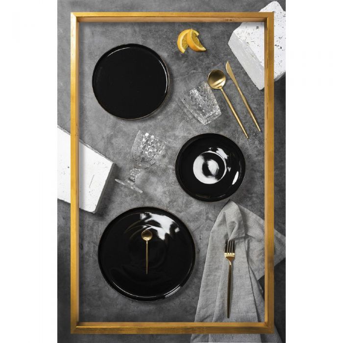 Servizio piatti 12 pezzi in porcellana Luxury Black