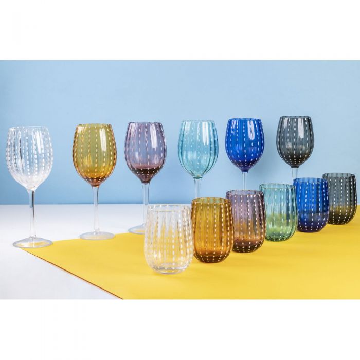 Set 6 calici 300 ml in vetro lavorato, Shiraz