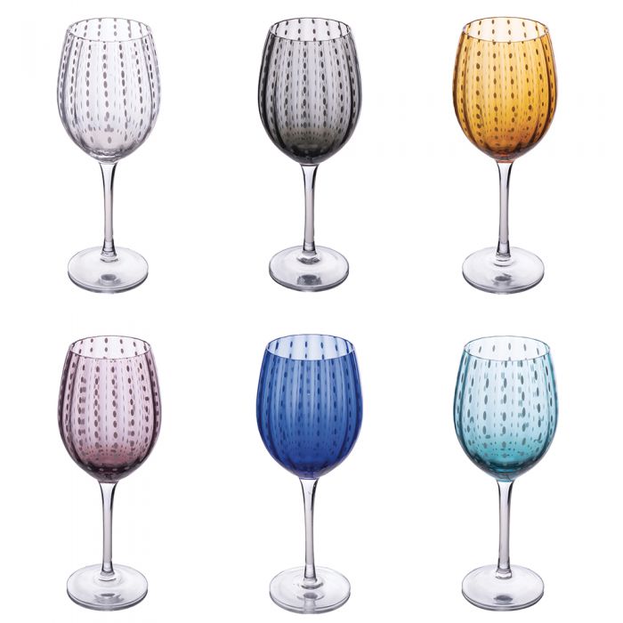 Set 6 calici 300 ml in vetro lavorato, Shiraz