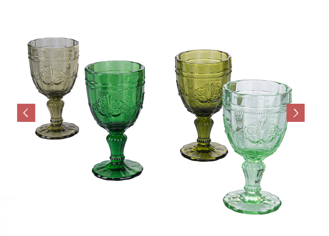 Set 4 calici 265 ml in vetro, Syrah Greenery